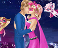Barbie Super Hero and Ken Kissing