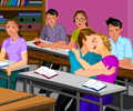 Classroom Sneak a Kiss